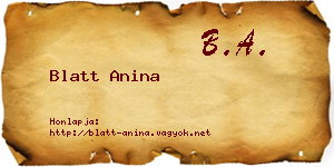 Blatt Anina névjegykártya